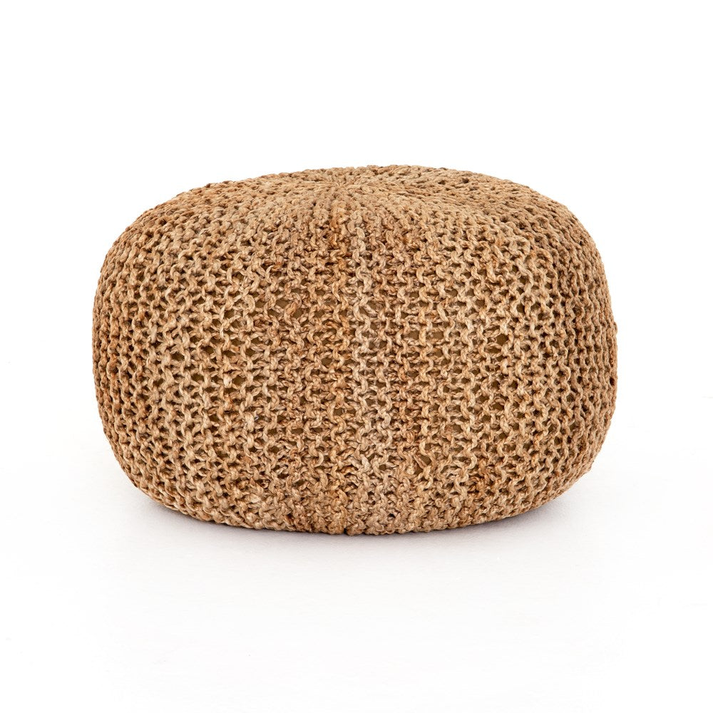 Jute Knit Pouf-Four Hands-FH-IWIL-424-Stools & OttomansTan-5-France and Son