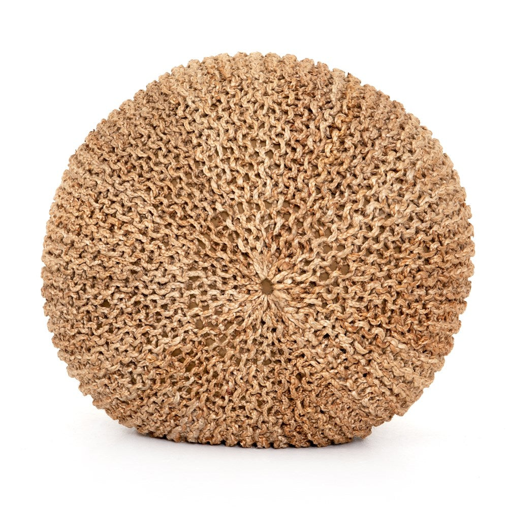 Jute Knit Pouf-Four Hands-FH-IWIL-423-Stools & OttomansWhite-6-France and Son