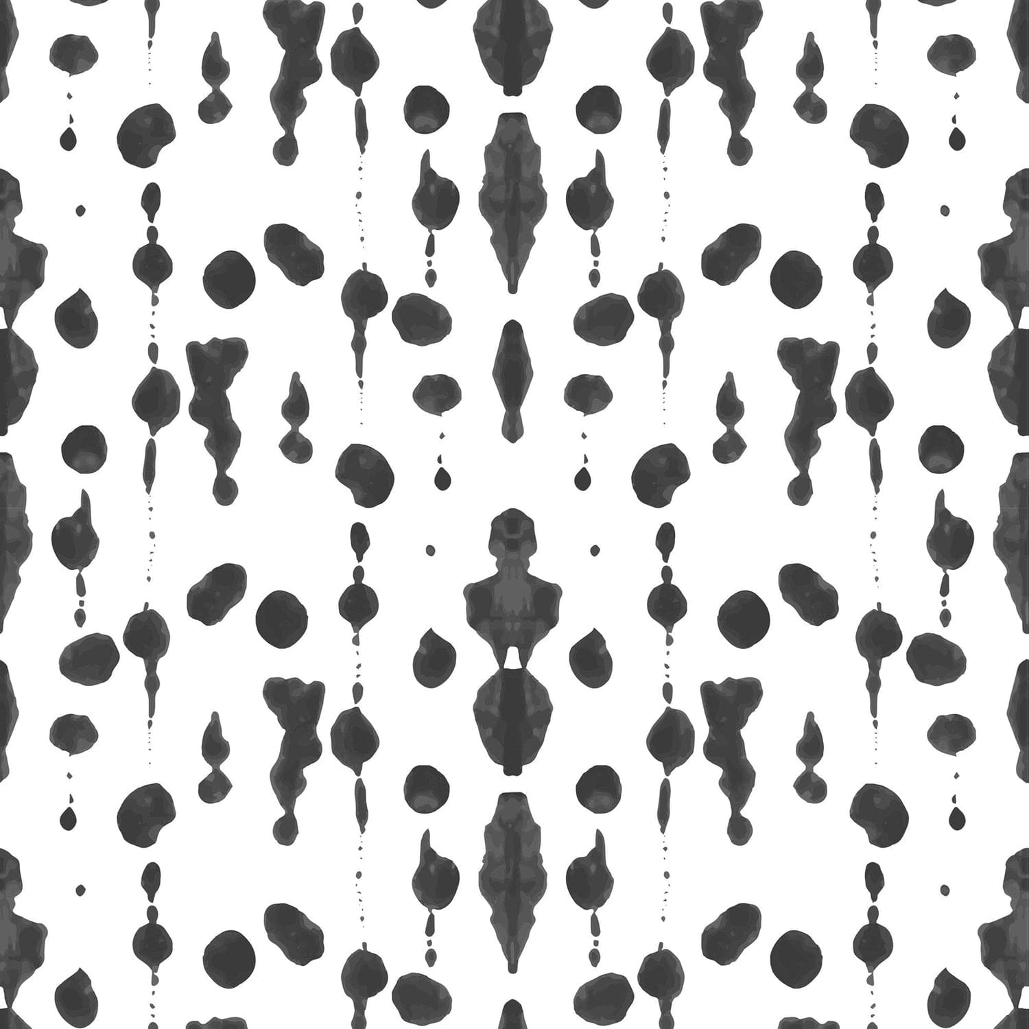 Boho Rain Wallpaper-Mitchell Black-MITCHB-WC-BB-IB-CB-PM-10-Wall DecorPatterns Calligraphy Black-Premium Matte Paper-1-France and Son