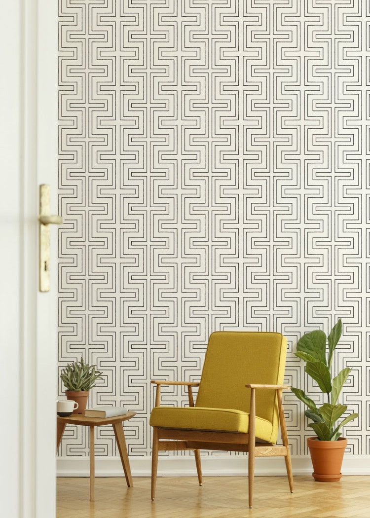 Halsted Wallpaper-Mitchell Black-MITCHB-WCCE3-BL-PM-10-Wall DecorPatterns Lake Shore Blue-Premium Matte Paper-4-France and Son