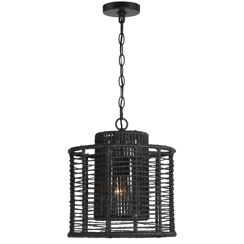 Jayna 1 Light Pendant-Crystorama Lighting Company-CRYSTO-JAY-A5001-MK-PendantsMatte Black-2-France and Son