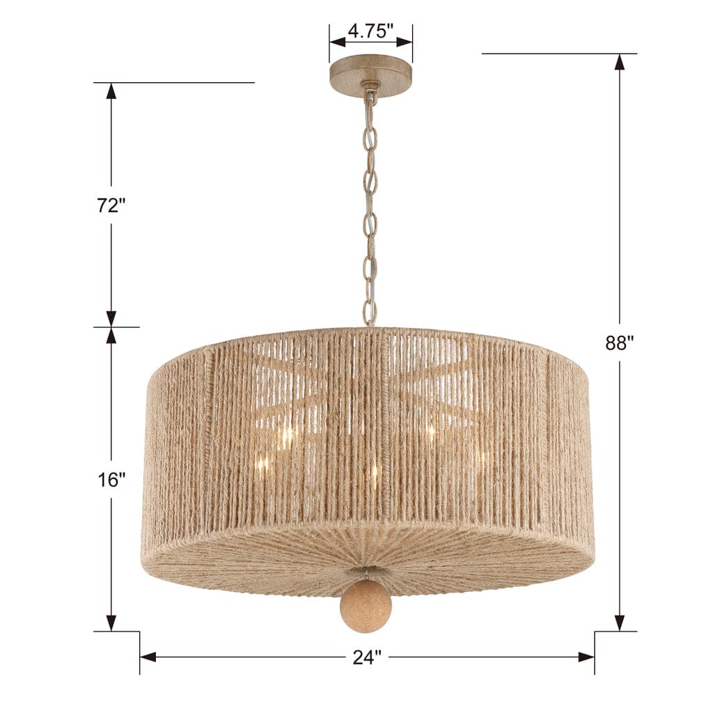 Jessa 5 Light Pendant-Crystorama Lighting Company-CRYSTO-JES-B7105-BS-Pendants-2-France and Son