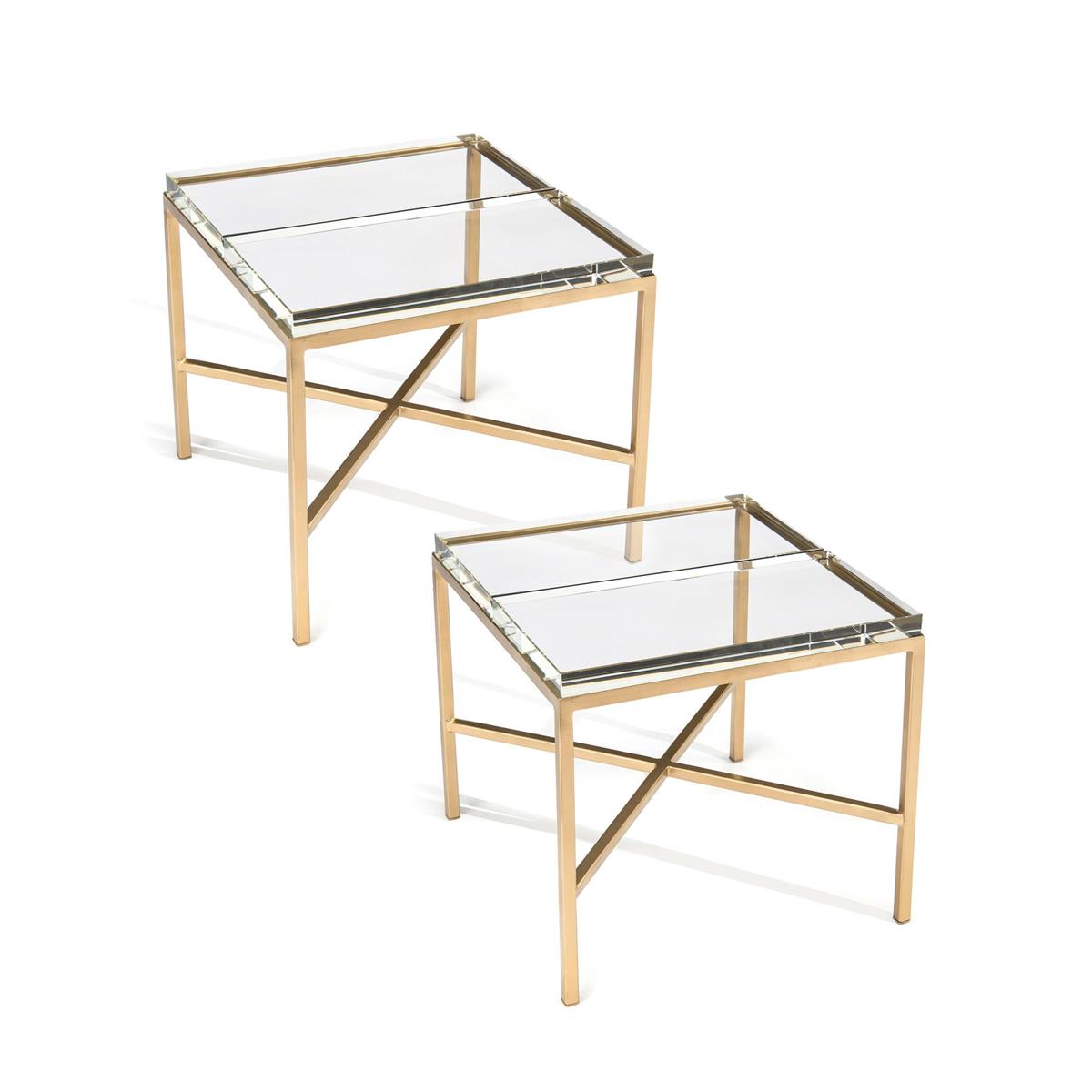 Double-Glass Block Bunching Table - Clear