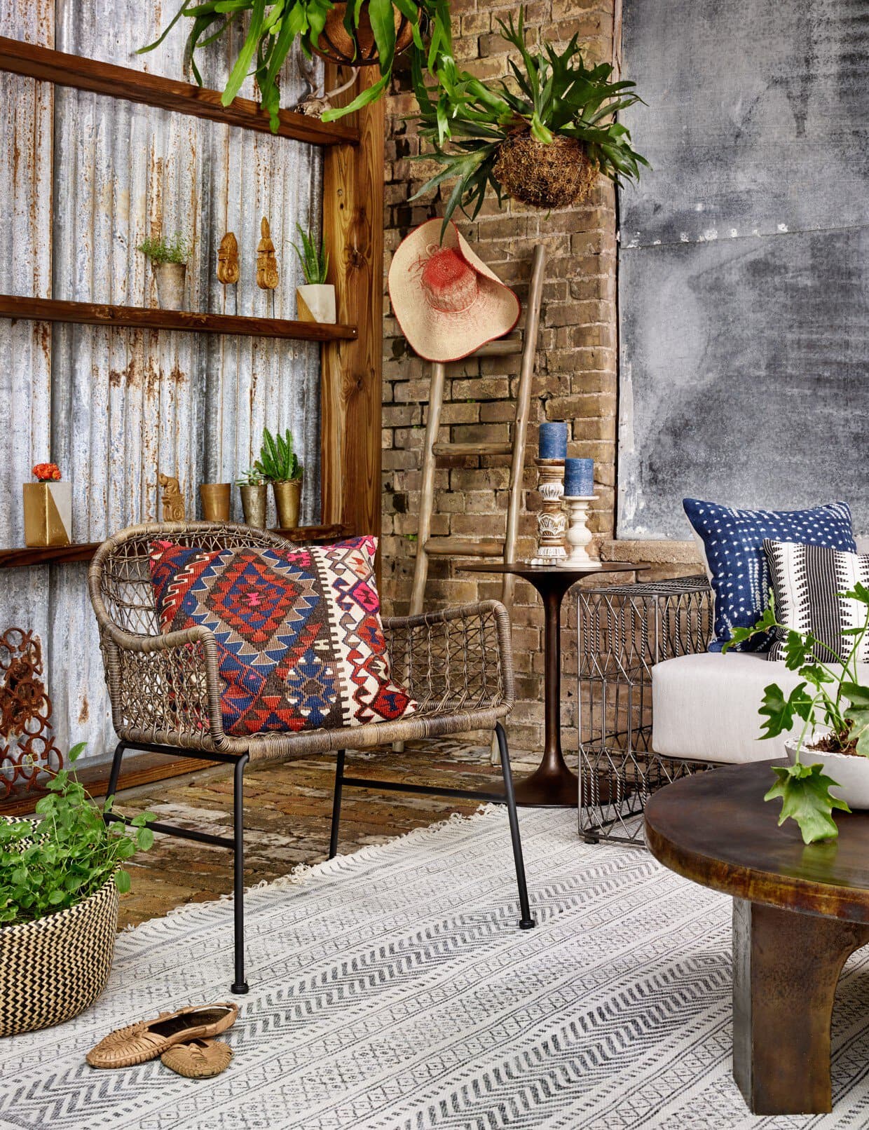 Bandera Outdoor Woven Club Chair - Distressed Grey