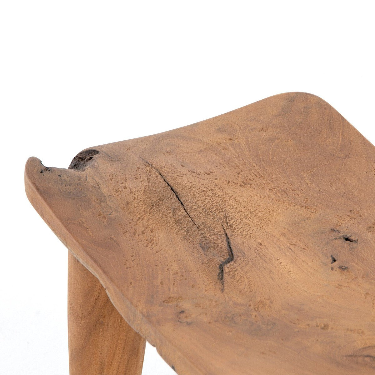 Zuri Outdoor Stool - Aged Natural Teak