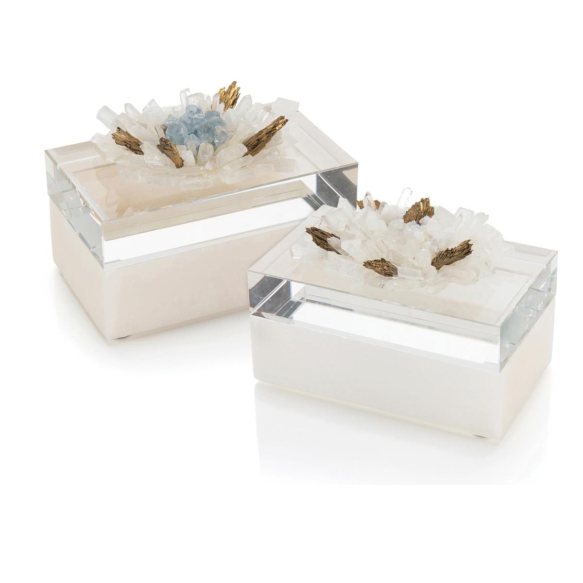 Festooned In Stones Box With Celestite - Clear,Grey,White