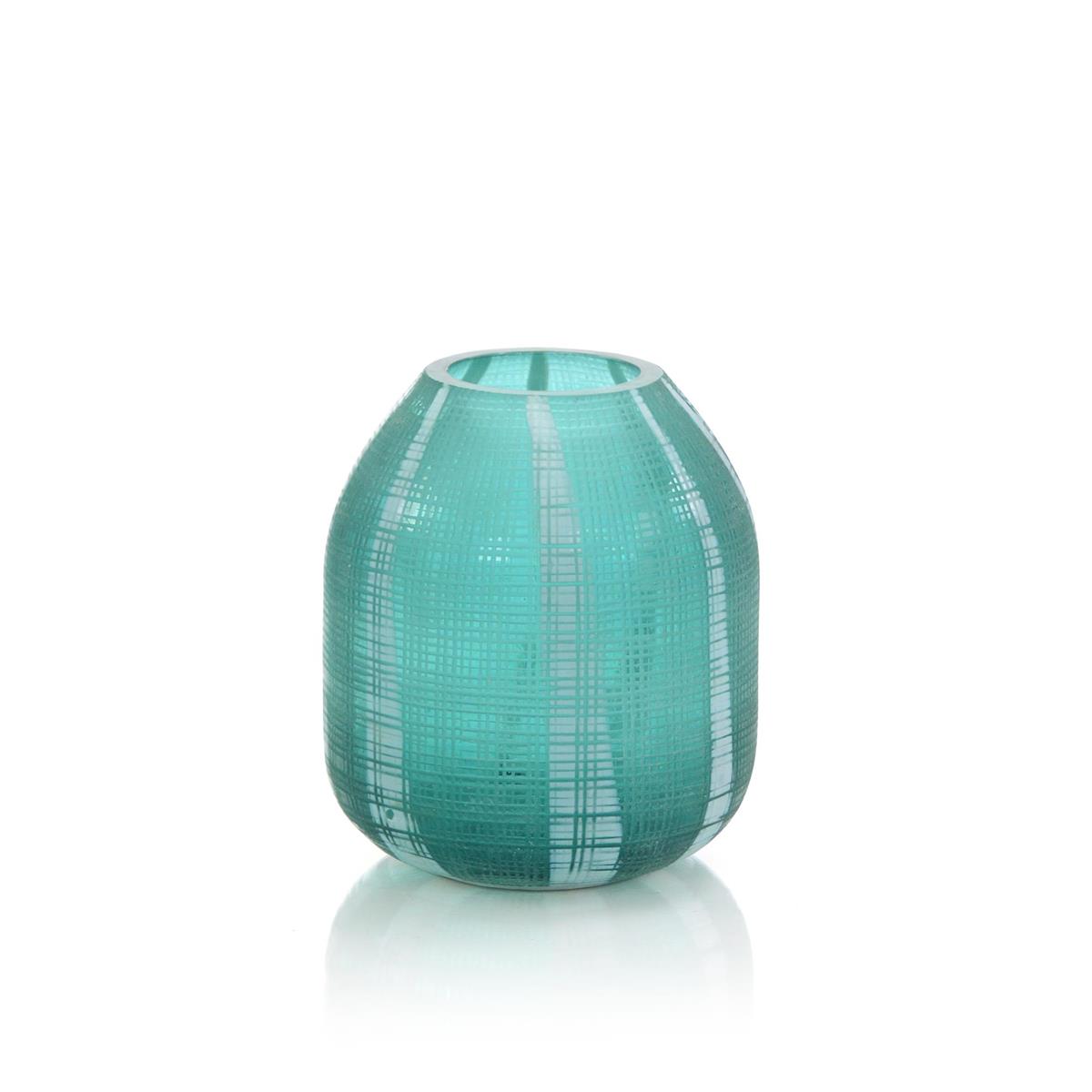 Aqua Green Etched Glass Vase-John Richard-JR-JRA-13384-VasesIII-3-France and Son