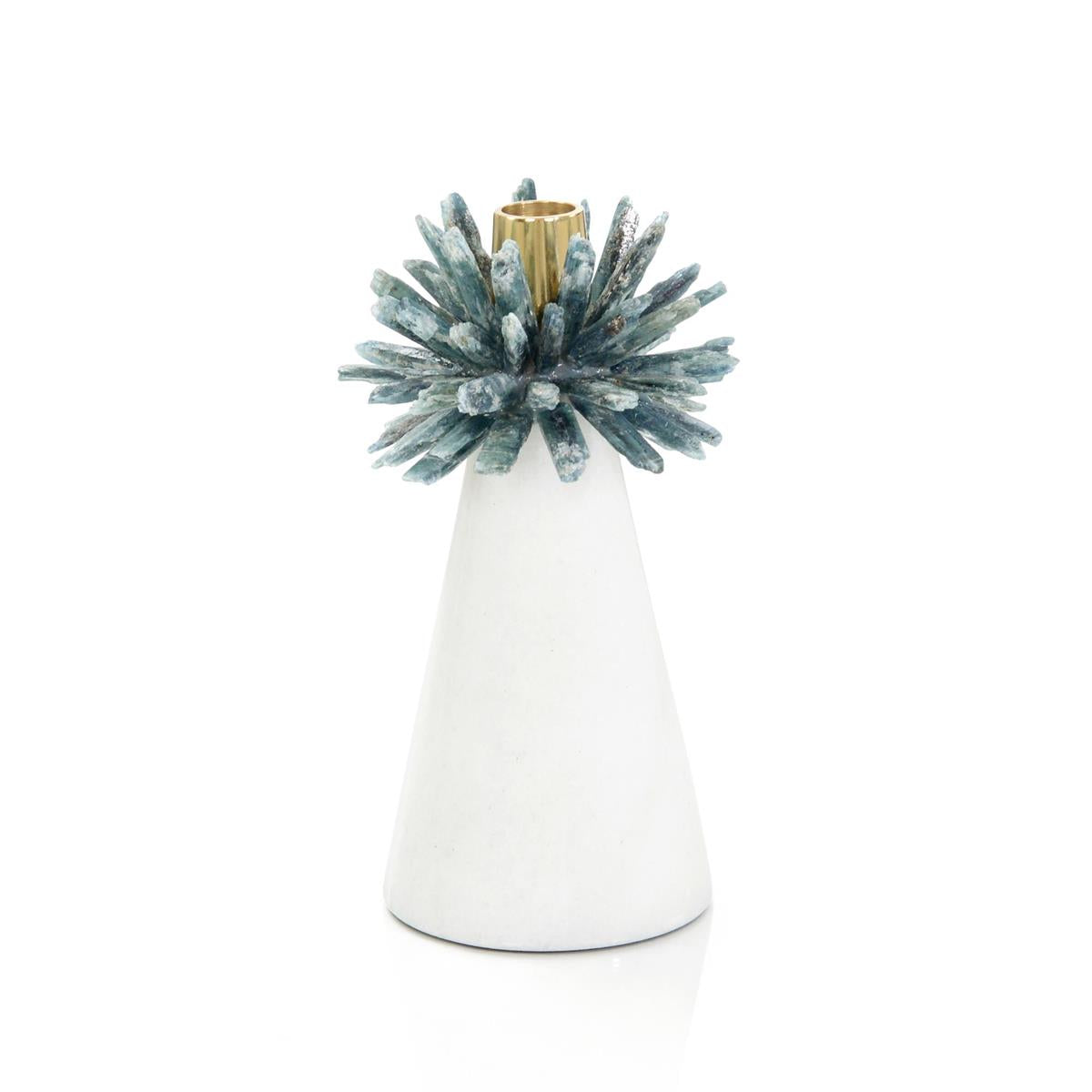 Cyanite Starburst Candleholder Ii - Green,White