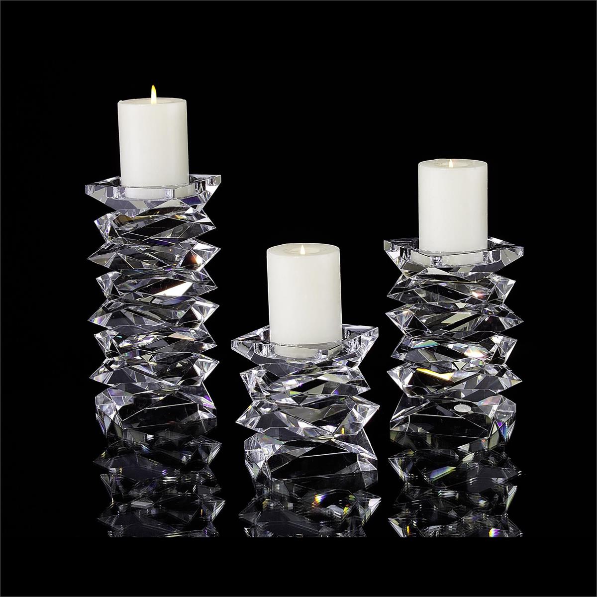 Stacked Crystal Candleholder