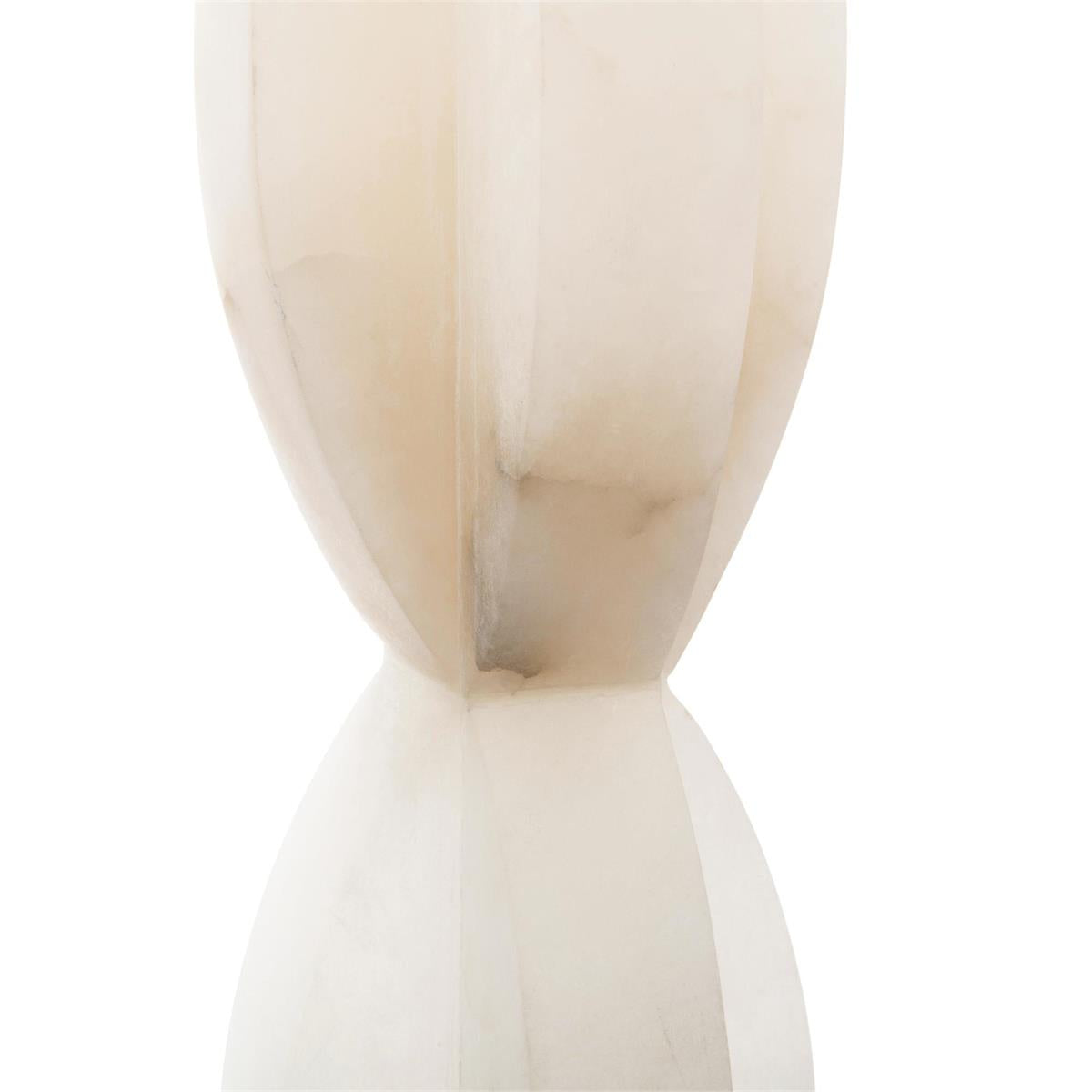 Crisscross Stacked Alabaster Floor Lamp - White