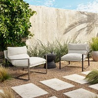 Avon Outdoor Sling Chair-Four Hands-FH-102479-003-Outdoor Lounge ChairsStone Grey-2-France and Son
