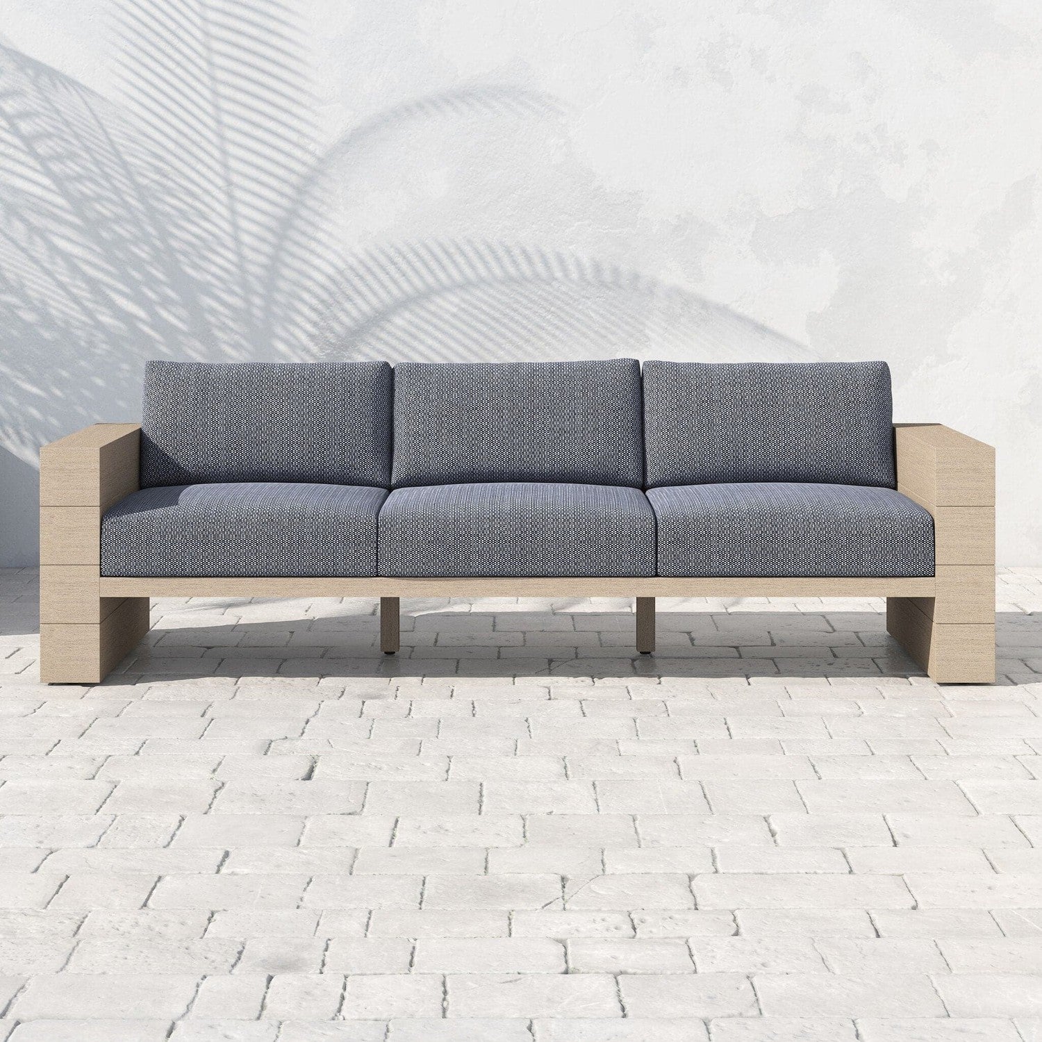 Leroy Outdoor Sofa, Washed Brown - Venao Grey