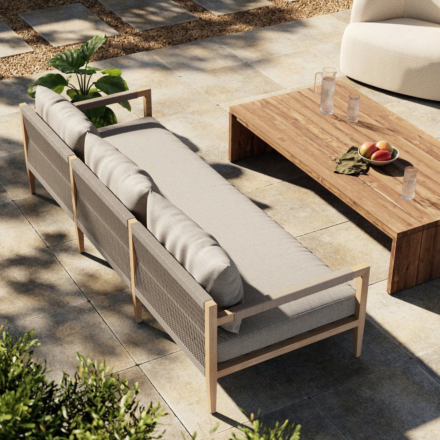 Sherwood Outdoor Sofa, Washed Brown - Venao Grey