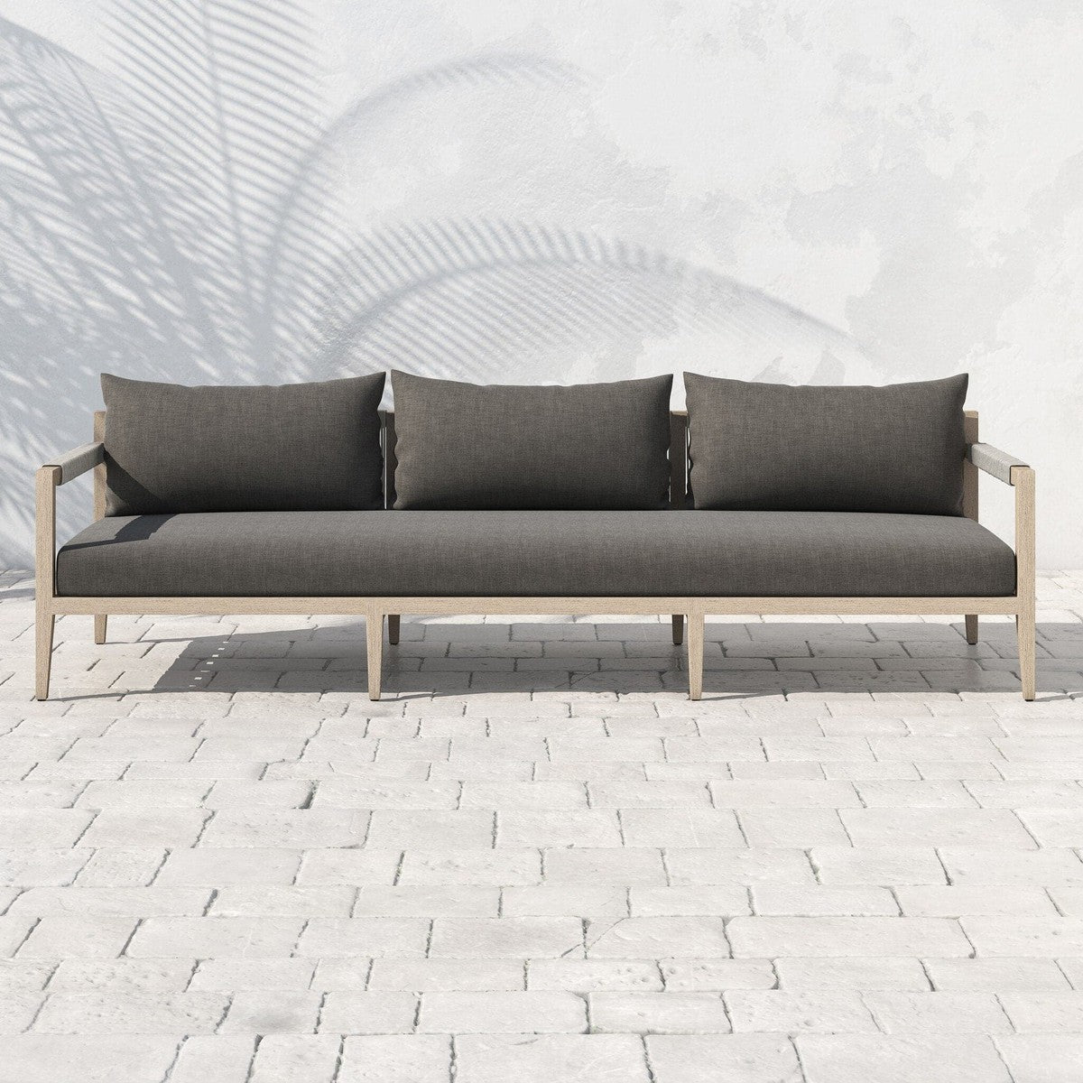 Sherwood Outdoor Sofa, Washed Brown - Venao Charcoal