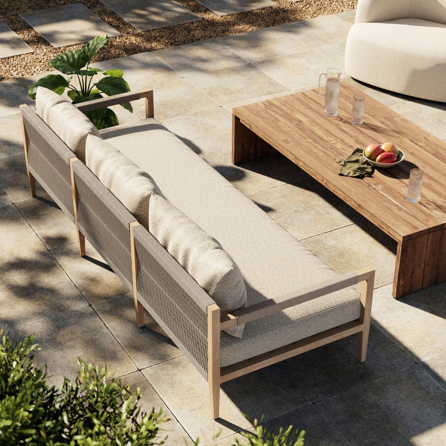 Sherwood Outdoor Sofa, Washed Brown - Faye Sand