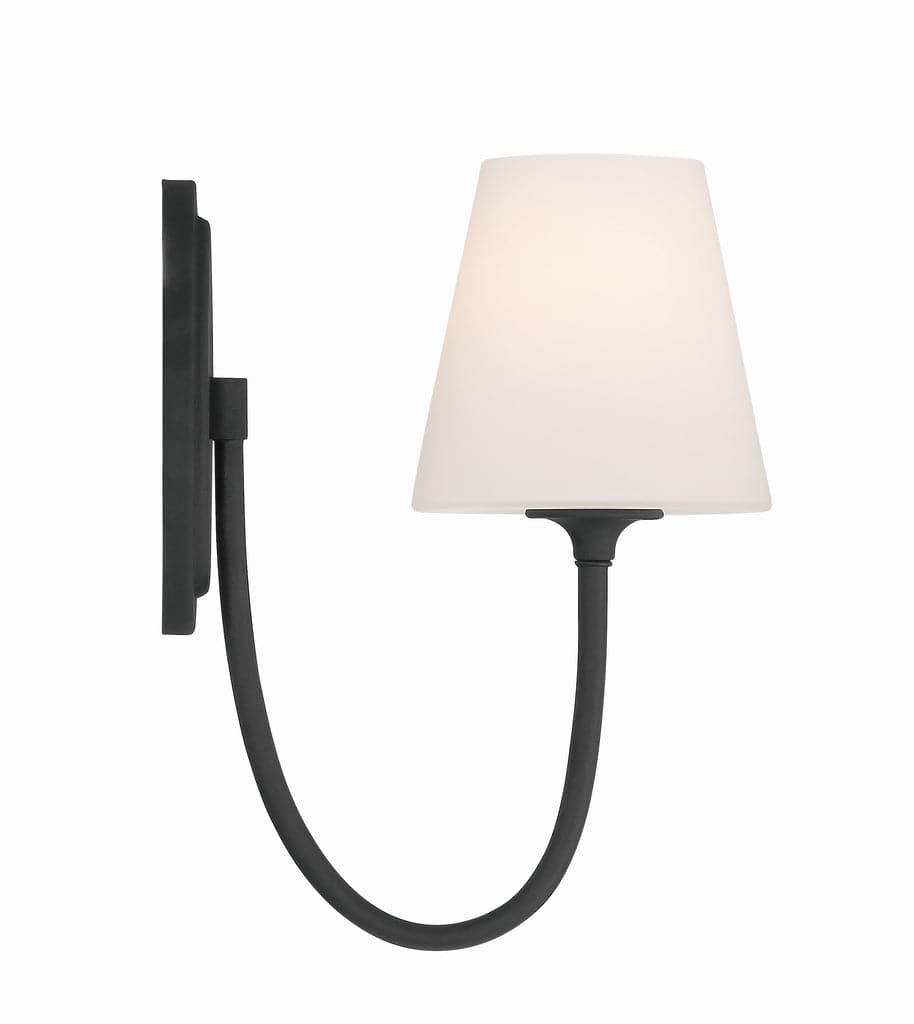 Juno 1 Light Wall Mount-Crystorama Lighting Company-CRYSTO-JUN-10321-BF-Flush MountsBlack Forged-2-France and Son