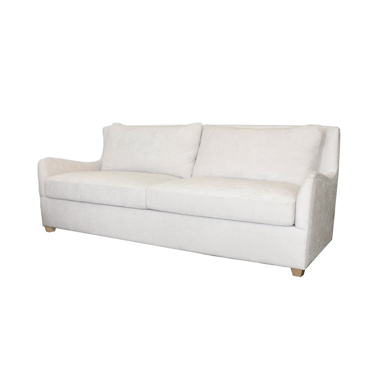 Kaleb - Wingback Sofa With Light Cerused Oak Feet In Ivory Plain Weave Upholstery