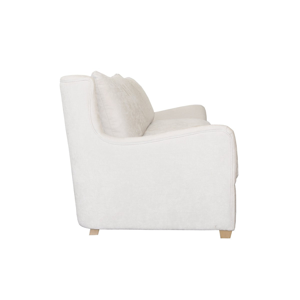 Kaleb - Wingback Sofa With Light Cerused Oak Feet In Ivory Plain Weave Upholstery