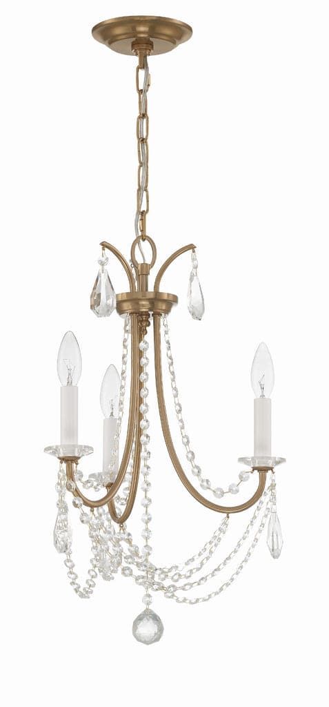 Karrington 3 Light Mini Chandelier-Crystorama Lighting Company-CRYSTO-KAR-90903-AG-CL-MWP-ChandeliersAged Brass-3-France and Son