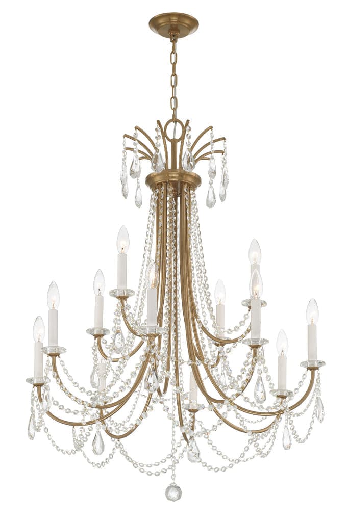 Karrington 12 Light Chandelier-Crystorama Lighting Company-CRYSTO-KAR-90912-AG-CL-MWP-ChandeliersAged Brass-3-France and Son