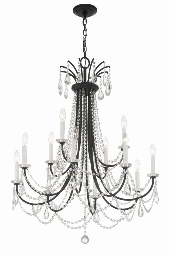 Karrington 12 Light Chandelier-Crystorama Lighting Company-CRYSTO-KAR-90912-AG-CL-MWP-ChandeliersAged Brass-6-France and Son