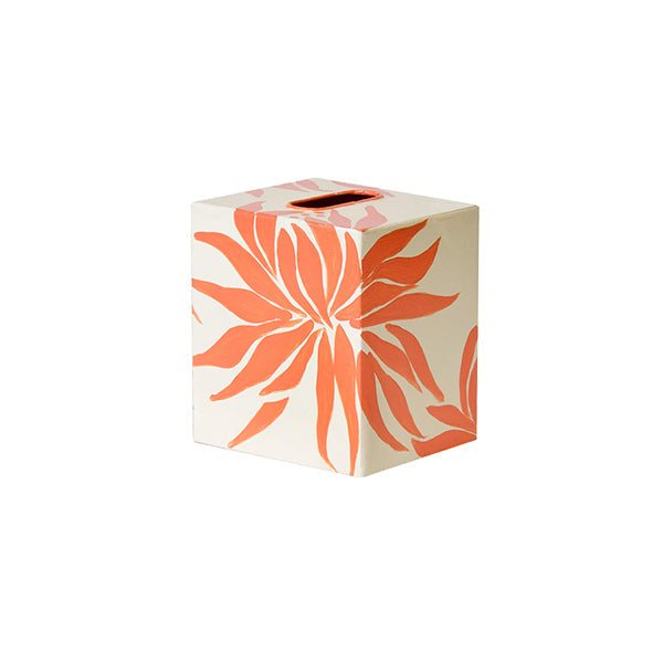 Coral Dahlia Tissue Box Cover