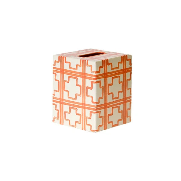 Peach Square Tissue Box Cover