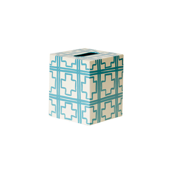 Aqua Square Tissue Box Cover