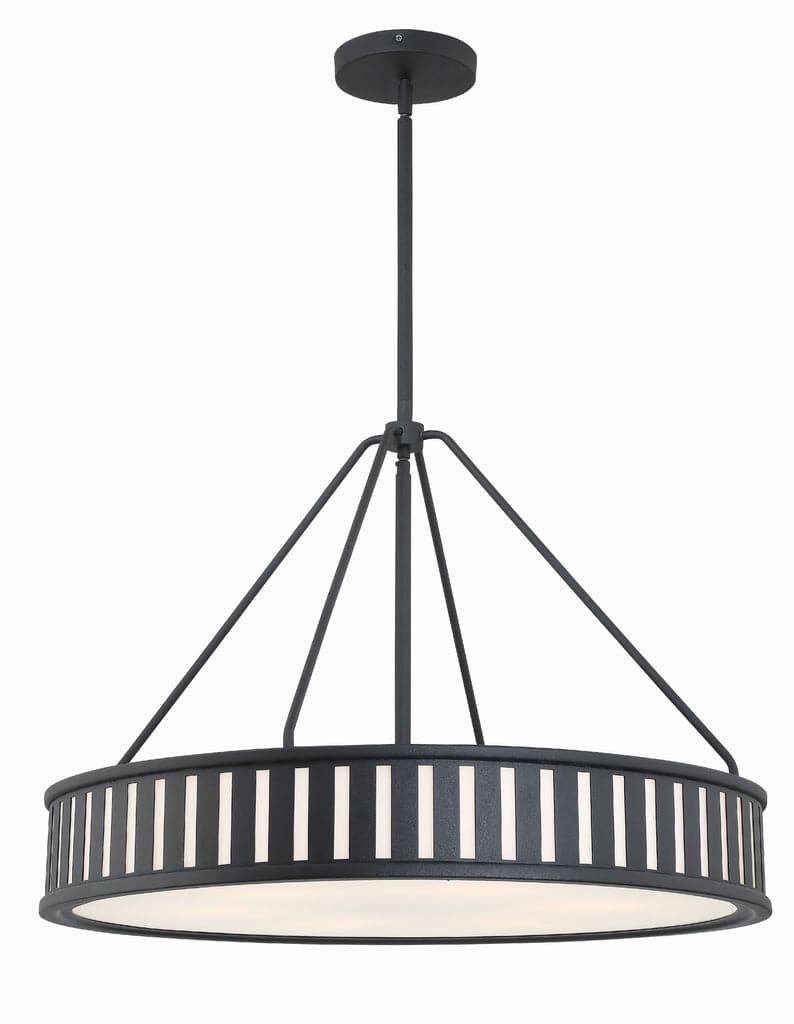 Kendal 6 Light Pendant-Crystorama Lighting Company-CRYSTO-KEN-8306-BF-ChandeliersBlack Forged-6-France and Son