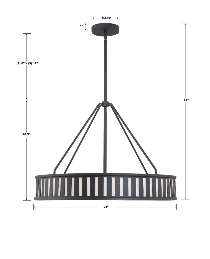 Kendal 6 Light Pendant-Crystorama Lighting Company-CRYSTO-KEN-8306-PN-ChandeliersPolished Nickel-8-France and Son