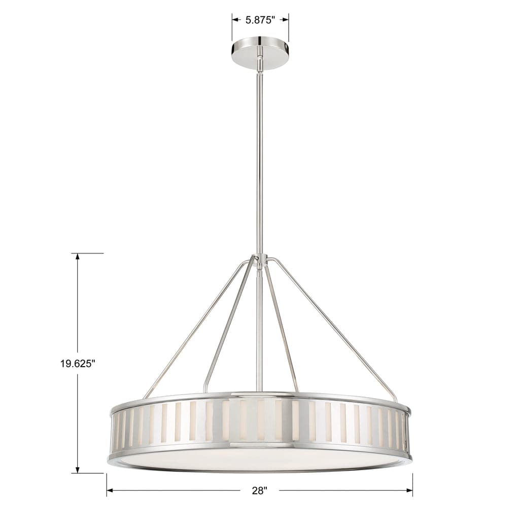 Kendal 6 Light Pendant-Crystorama Lighting Company-CRYSTO-KEN-8306-PN-Chandeliers-3-France and Son