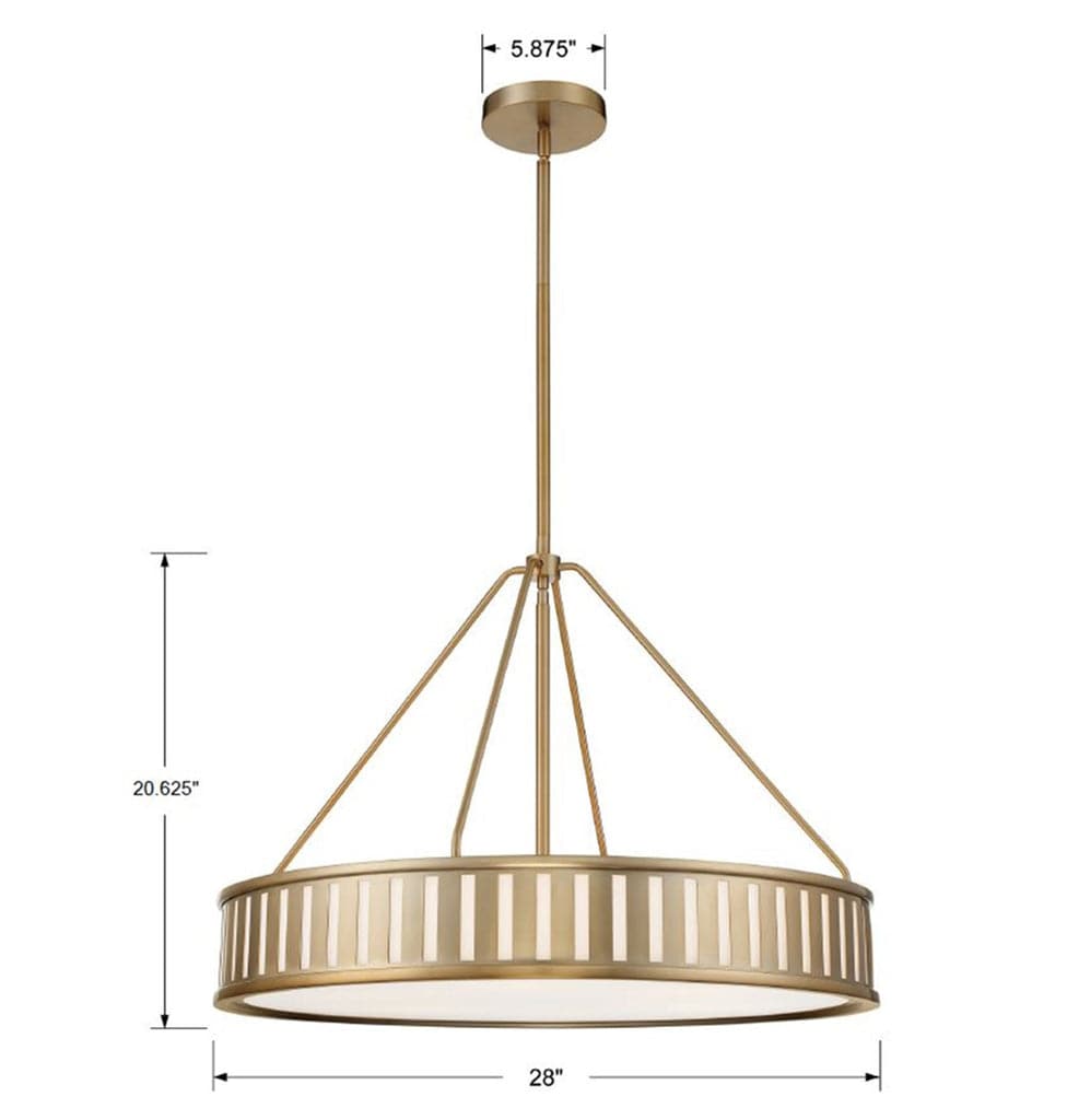 Kendal 6 Light Pendant-Crystorama Lighting Company-CRYSTO-KEN-8306-PN-ChandeliersPolished Nickel-13-France and Son