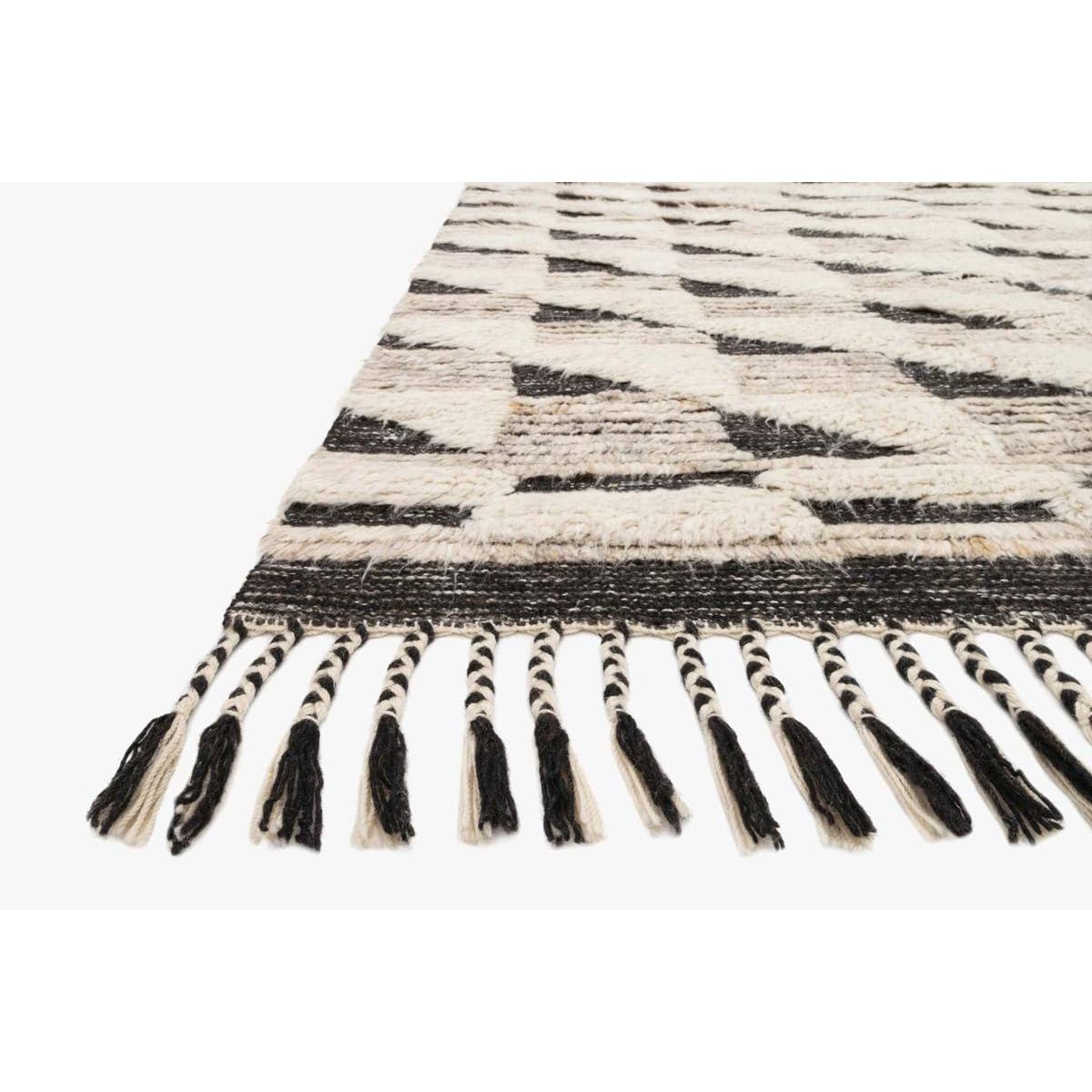 Khalid KF-02 Natural / Black Area Rug-Loloi-LOLOI-KHALKF-02NABL160S-Rugs1'-6" x 1'-6" Square-4-France and Son