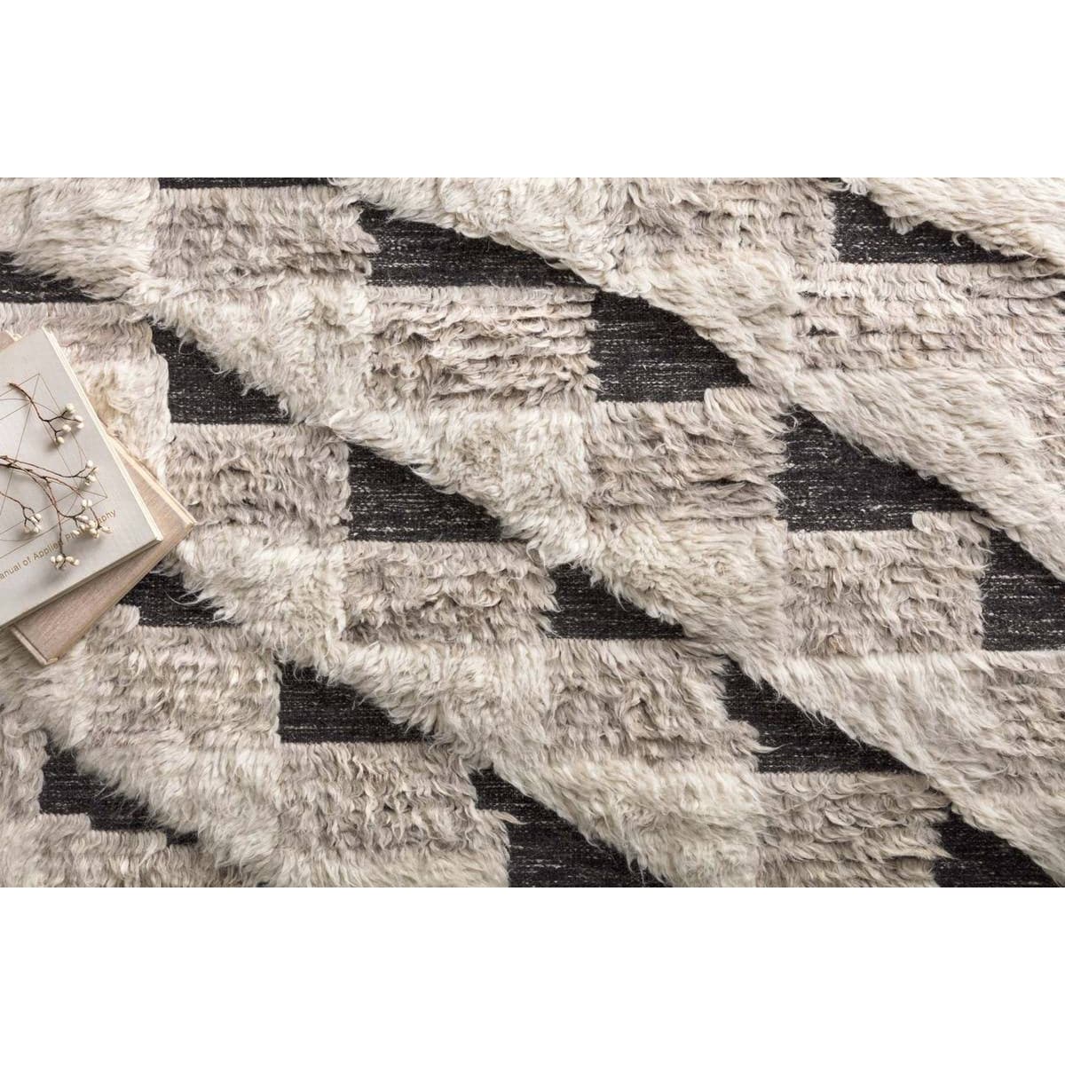 Khalid KF-02 Natural / Black Area Rug-Loloi-LOLOI-KHALKF-02NABL160S-Rugs1'-6" x 1'-6" Square-3-France and Son