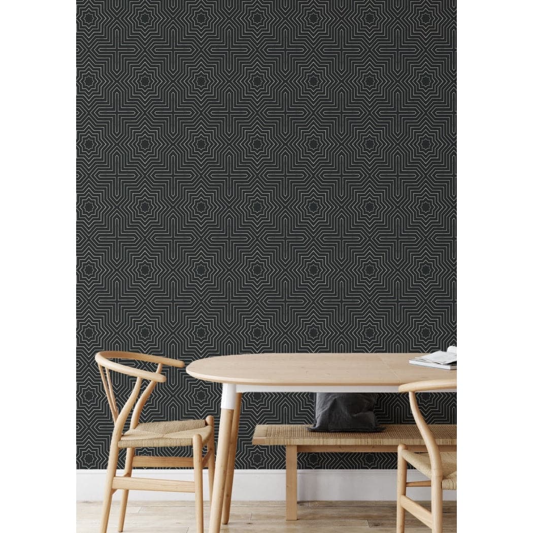 Grand Wallpaper-Mitchell Black-MITCHB-WCCE2-ON-PM-10-Wall DecorPatterns Onyx-Premium Matte Paper-2-France and Son