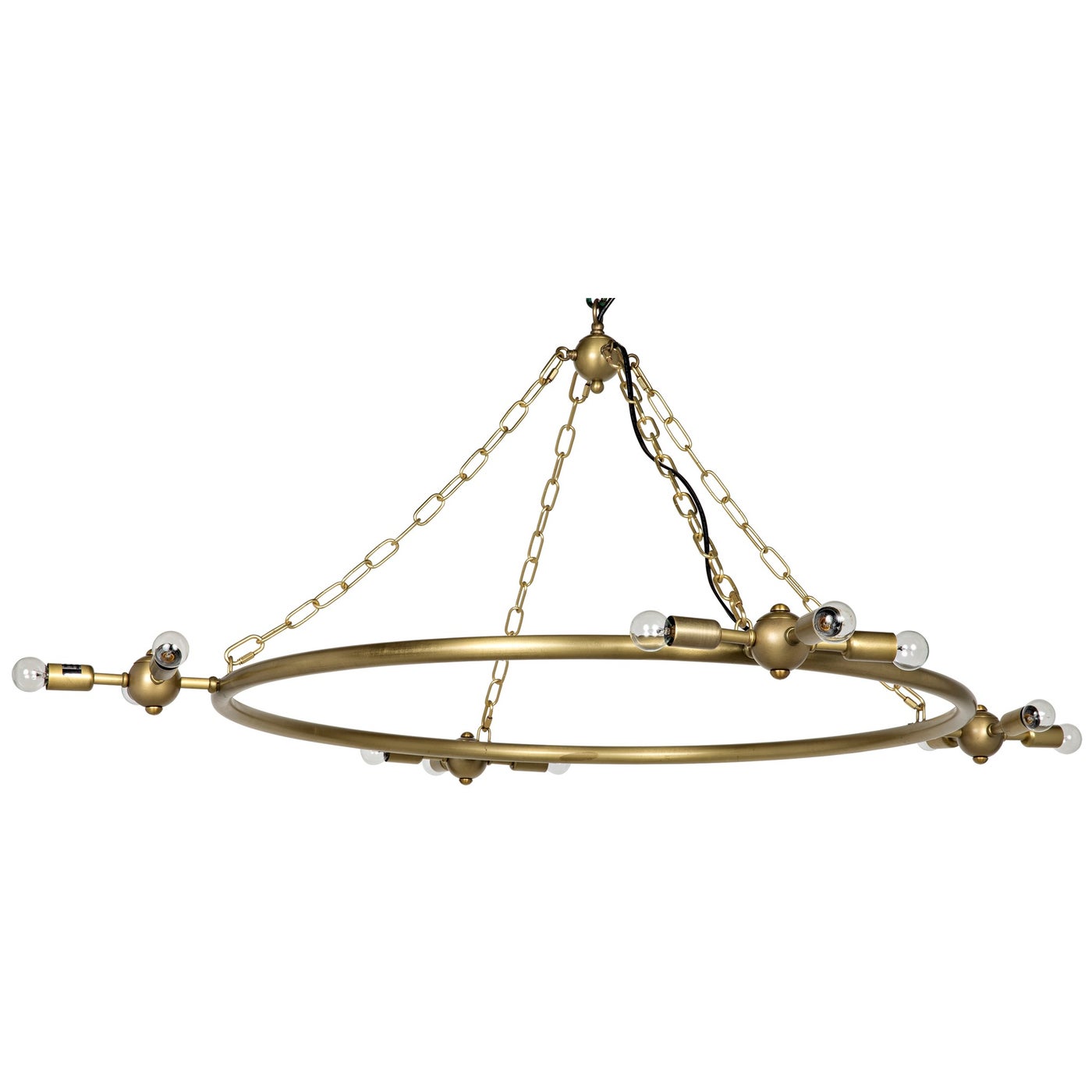 Sasha Chandelier - Metal with Brass Finish-Noir-NOIR-LAMP672MB-Chandeliers-1-France and Son