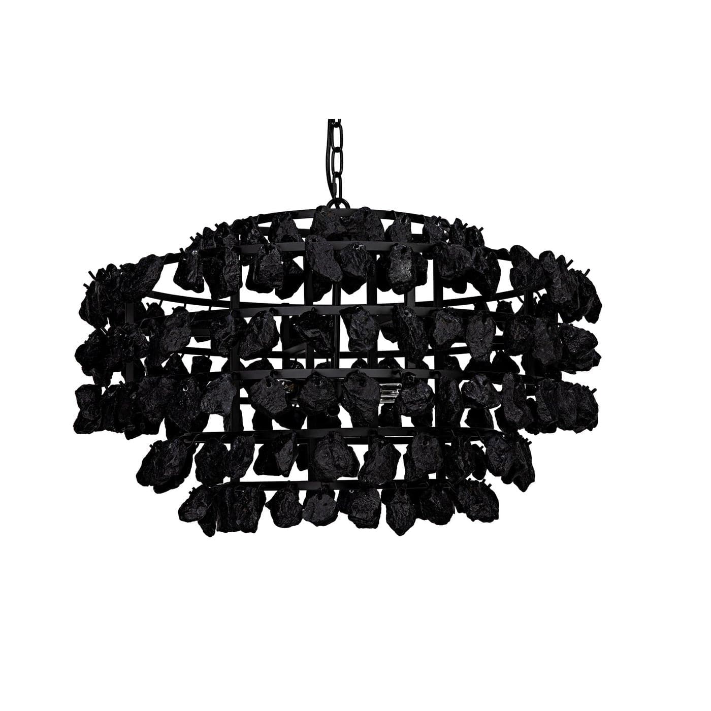 Vulcan Chandelier - Black Steel With Black Glass-Noir-NOIR-LAMP778MTB-Chandeliers-1-France and Son