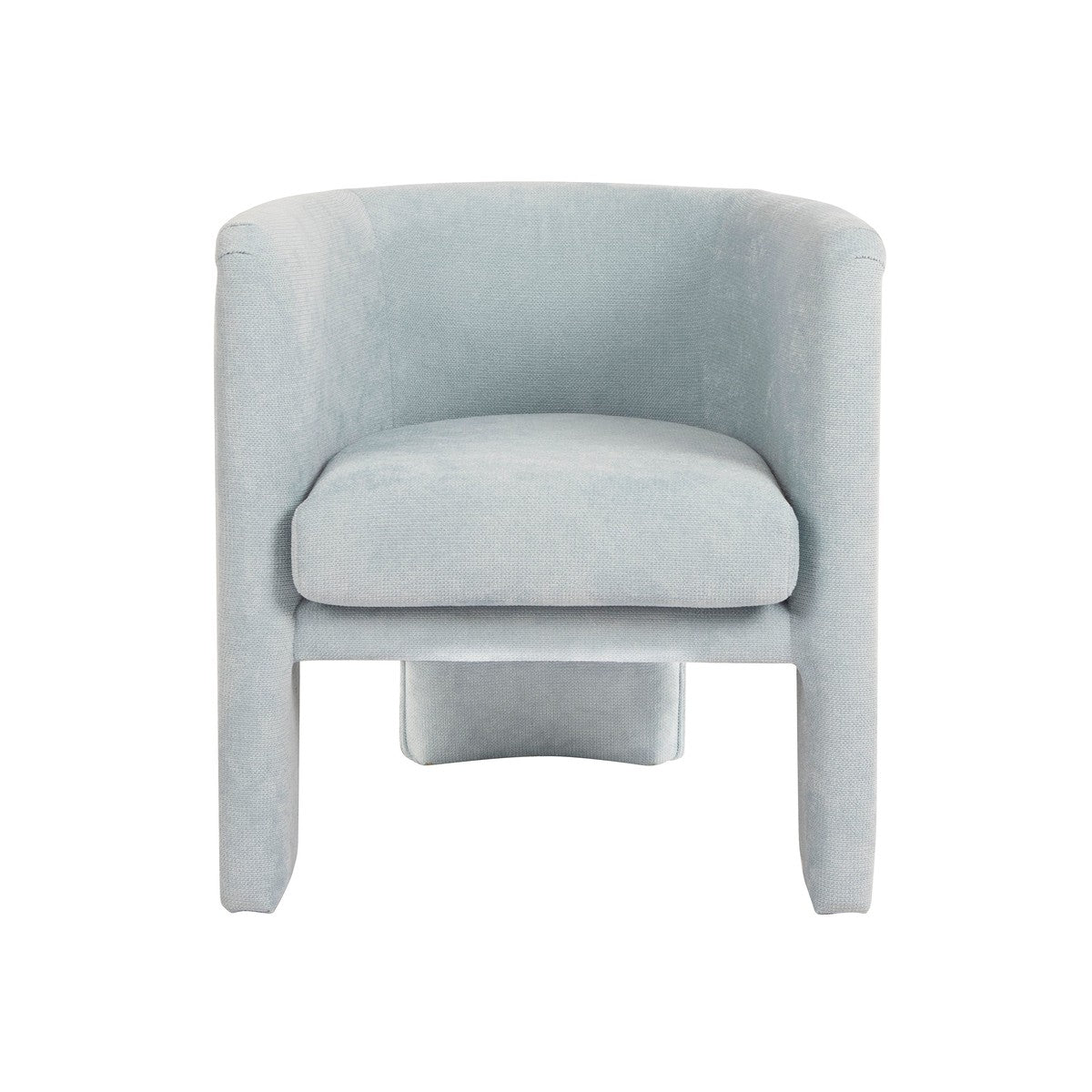 Lansky - Three Leg Fully Upholstered Barrel Chair In Performance Light Blue Chenille