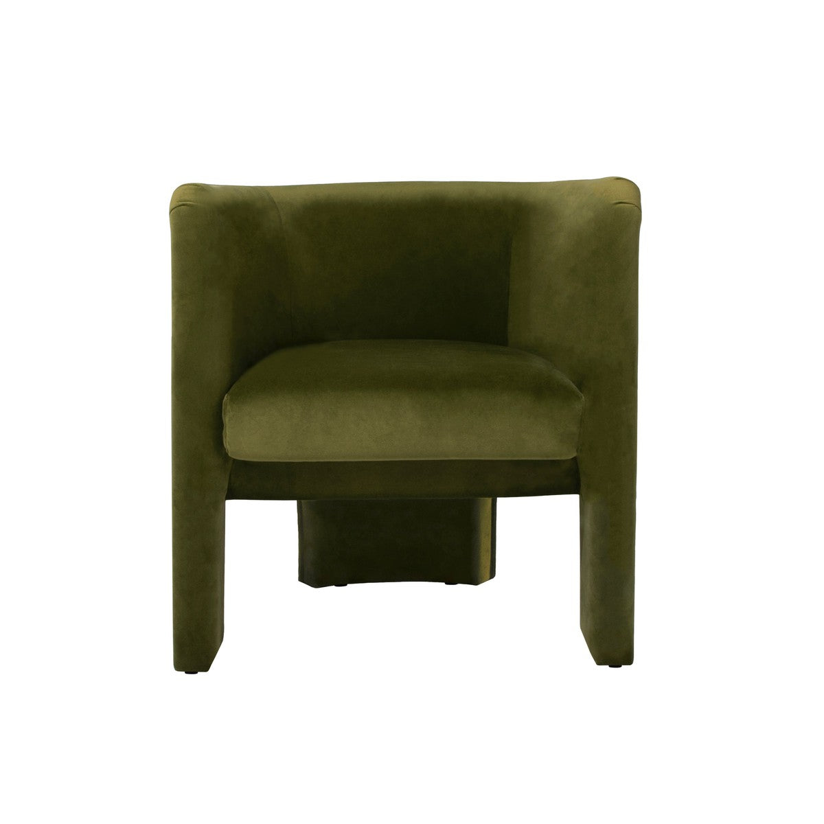 Lansky - Three Leg Fully Upholstered Barrel Chair In Olive Velvet