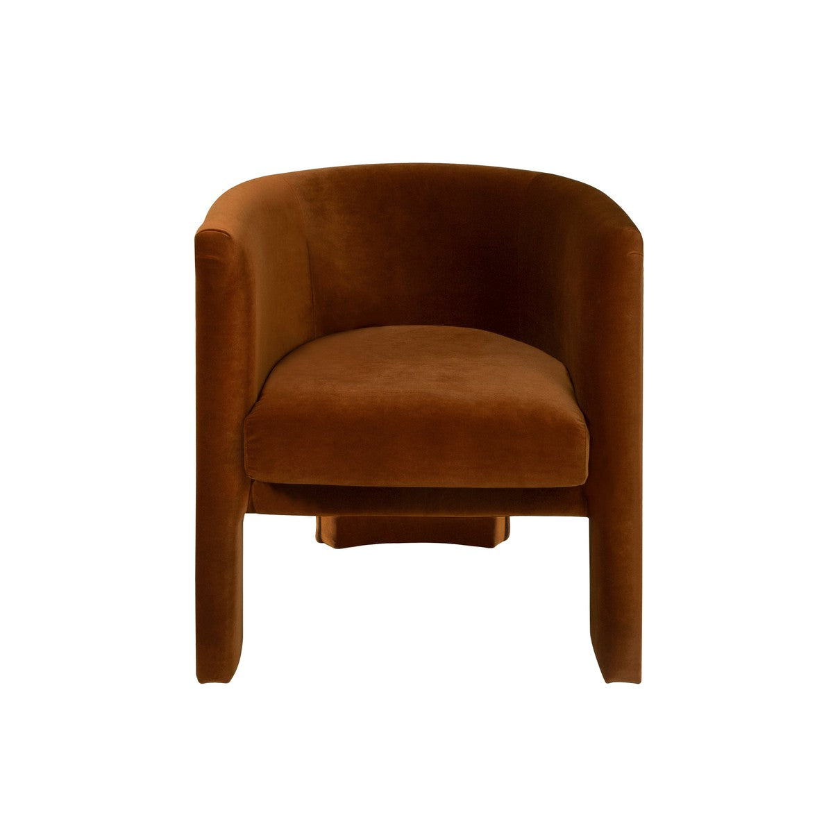 Lansky - Three Leg Fully Upholstered Barrel Chair In Rust Velvet
