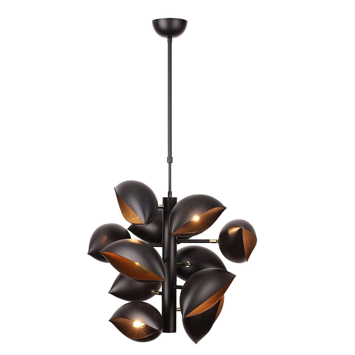 Modern Concillo Chandelier - Black-France & Son-LBC099BLK-Chandeliers-3-France and Son