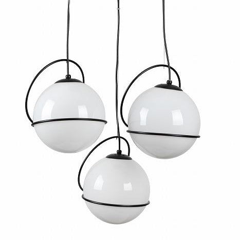 Sarfatti 3 Pendant Cluster Suspension Light-France & Son-LBC1163BLK-ChandeliersBlack-2-France and Son