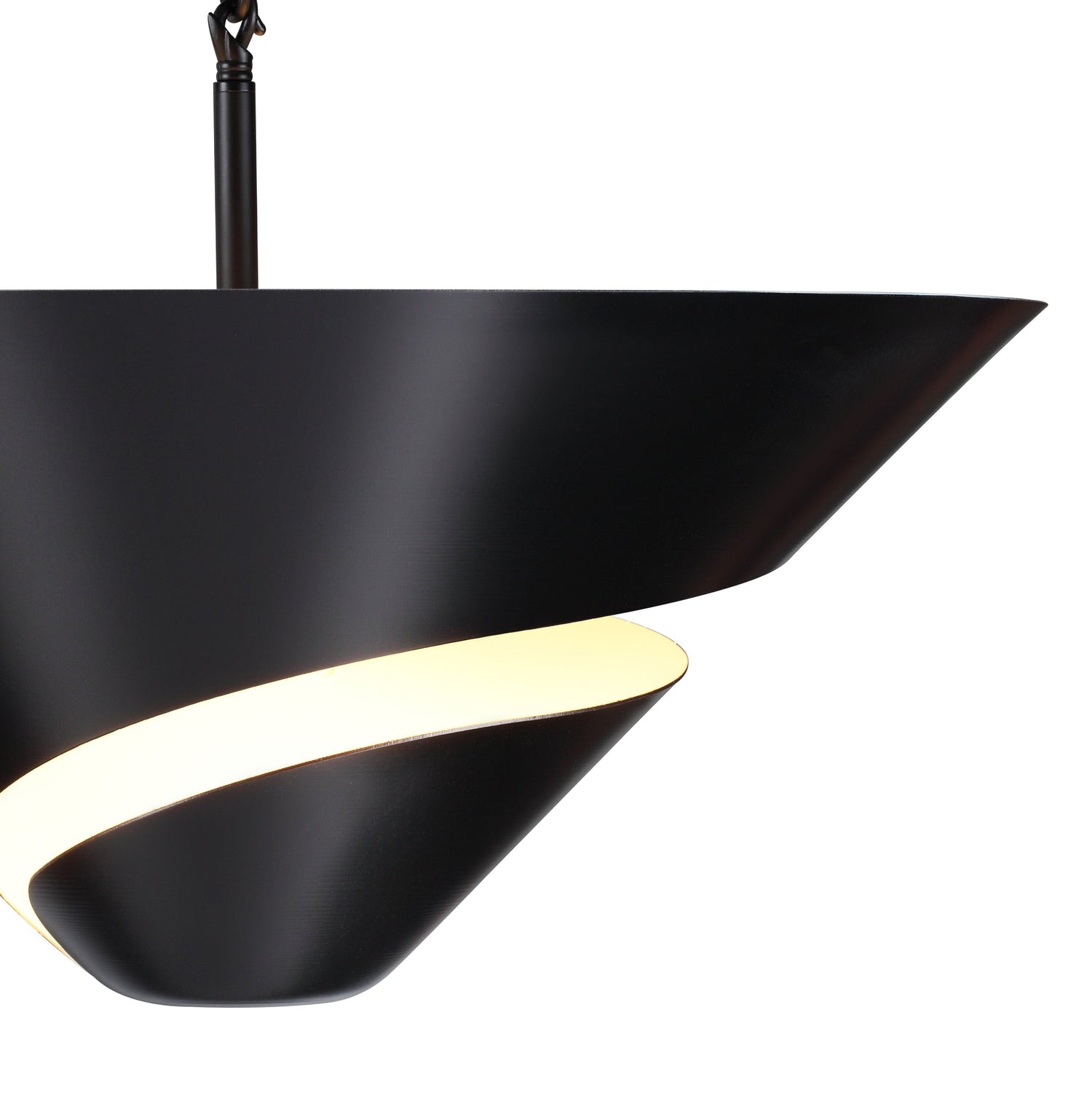 Serge Mouille Shell Ceiling Lamp-France & Son-LBC122BLK-Flush MountsBlack-4-France and Son