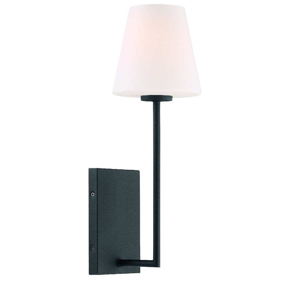 Lena 1 Light Wall Mount-Crystorama Lighting Company-CRYSTO-LEN-250-OP-BF-Wall LightingBlack Forged-1-France and Son