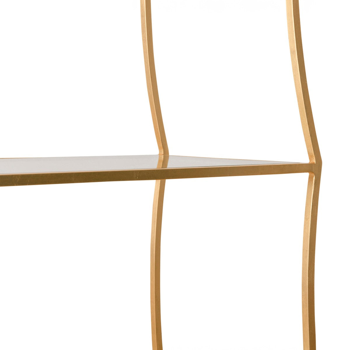 Liana - Scalloped Tapering Etagere With Clear Glass Shelves In Gold Leaf