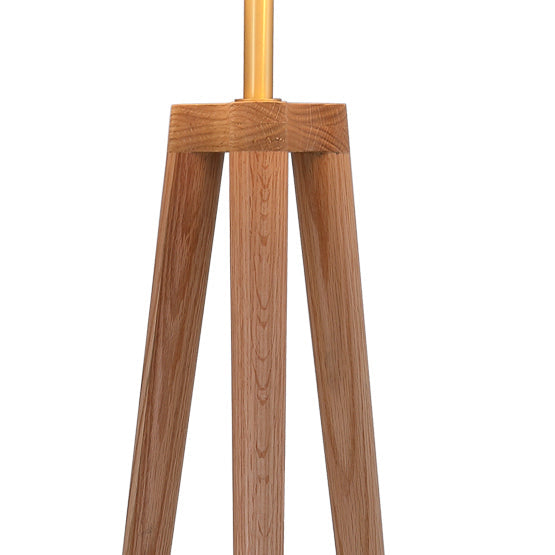 Brass Dome Floor Lamp with Wooden Tripod Base-France & Son-LM1601FBRS-Floor Lamps-4-France and Son