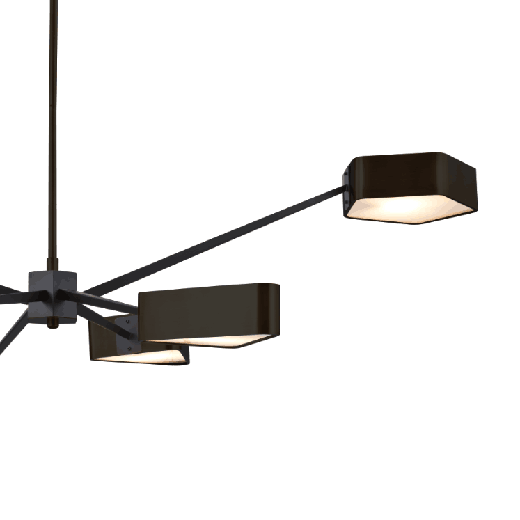 Modern Spider Gem Chandelier - Large-France & Son-LM5276PBLK-Chandeliers-5-France and Son