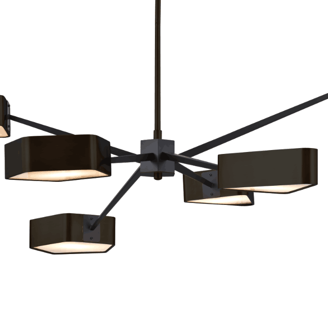 Modern Spider Gem Chandelier - Large-France & Son-LM5276PBLK-Chandeliers-4-France and Son