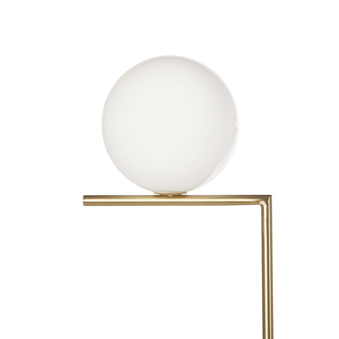 Modern Brass Ball Floor Lamp-France & Son-LM5632FBRSWHT-Floor Lamps-2-France and Son