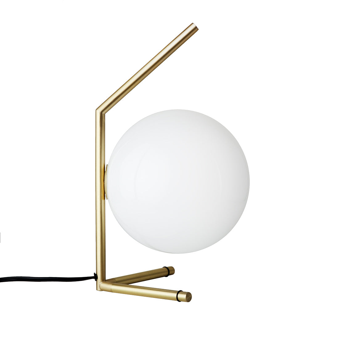 Modern Brass Ball Table Lamp - Low-France & Son-LM564TBRSWHT-Table LampsBrass-2-France and Son